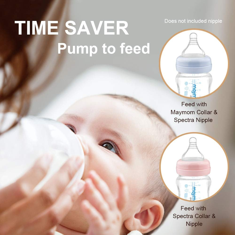 Maymom Wide-Neck Milk Bottle with SureSeal Silicone Disc, 280ml (4pk)
