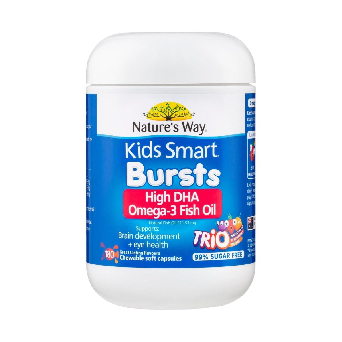 Nature's Way Kids Smart Bursts Omega-3 Fish Oil Trio, 180s (Exp 02/27)