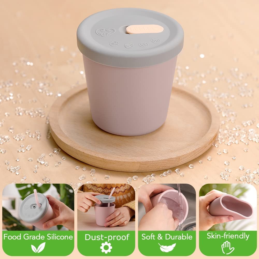 Haakaa Silicone Sippy Straw Cup (4 Colours) - Pupsik Singapore