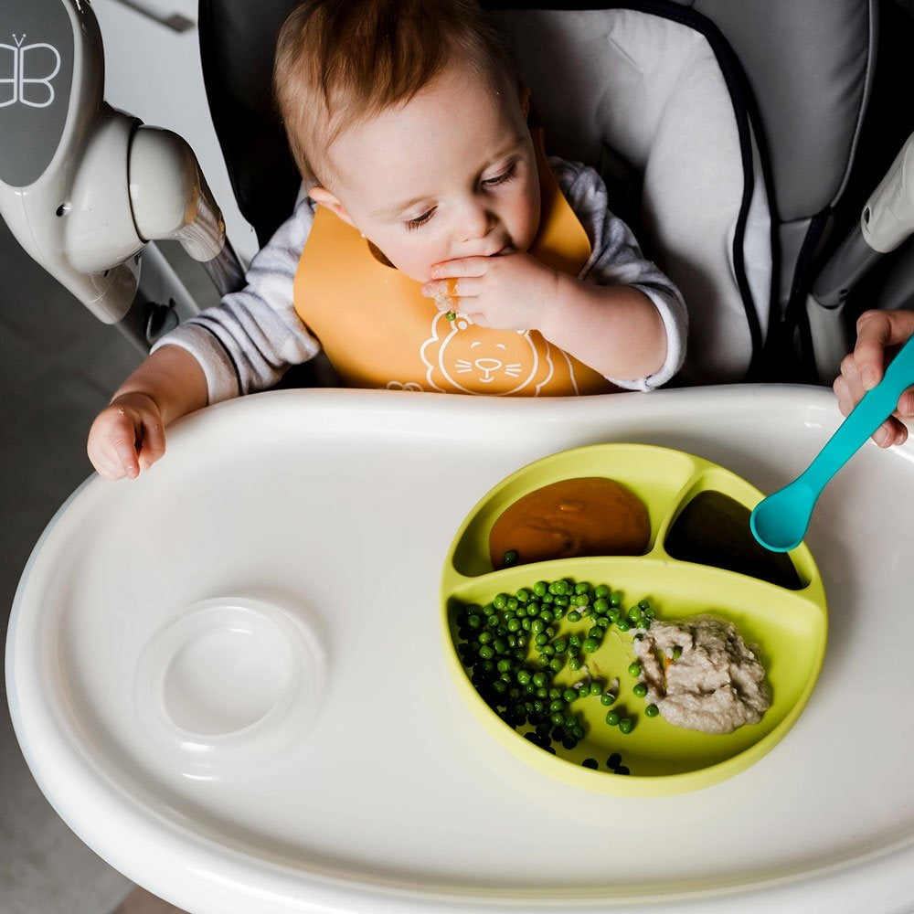 bbluv Miam Silicone Plate & Spoon Set - Lime