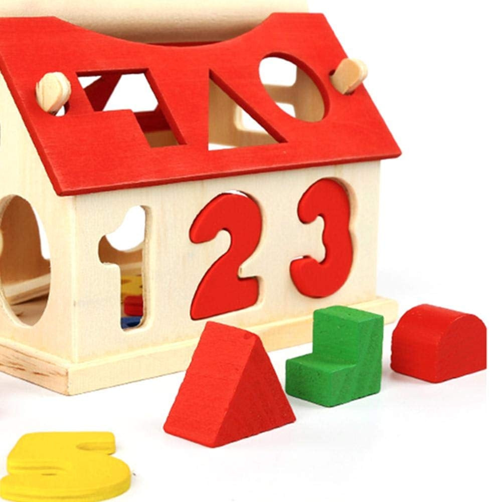 Numbers & Shapes Sorting Wooden Block House