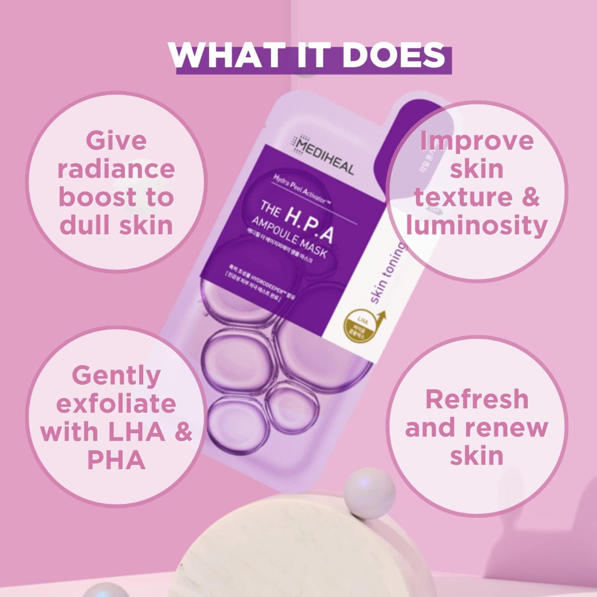 Mediheal THE H.P.A Glowing Ampoule Mask, Pack of 10 (Exp 02/27)