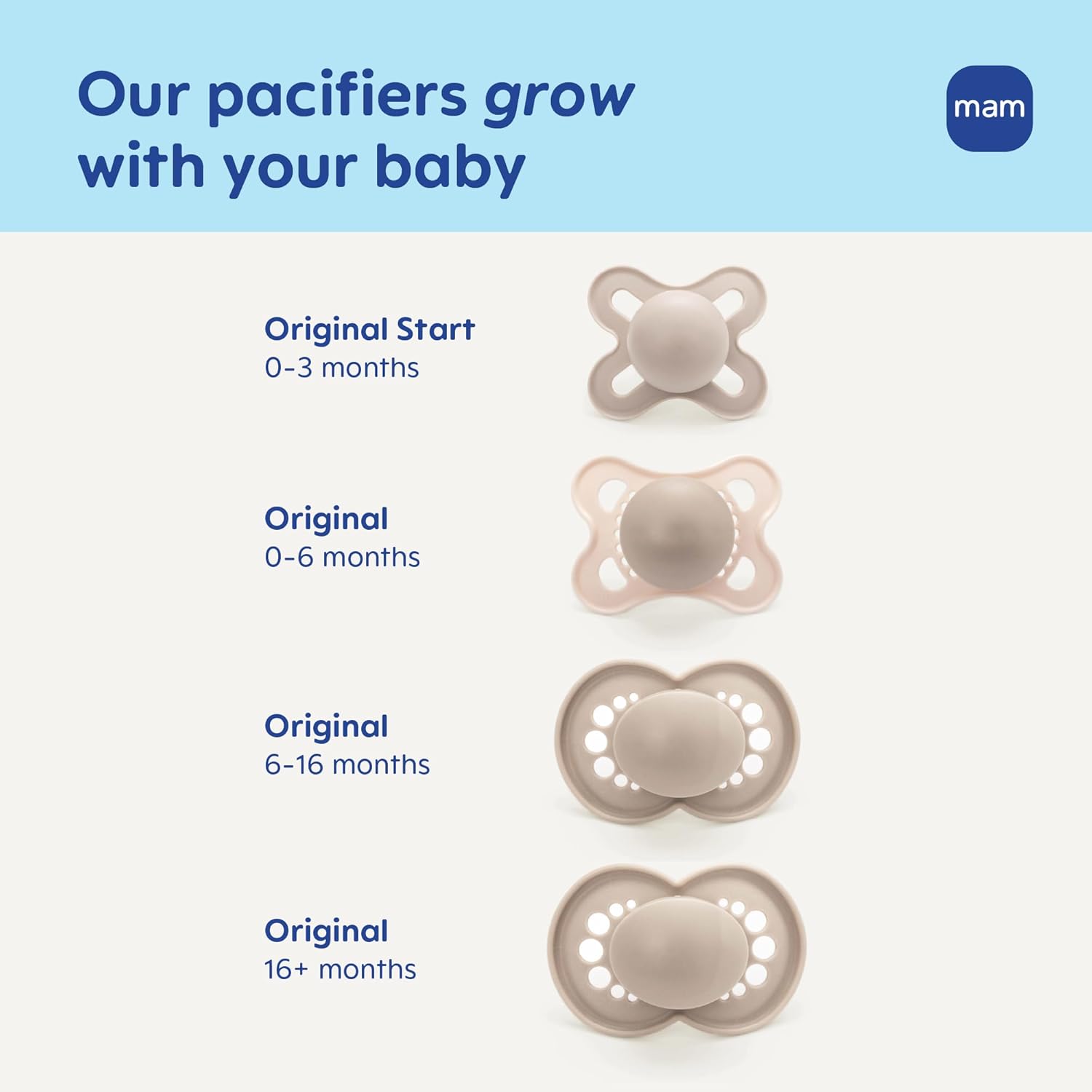 MAM Original Start Pacifier with Case, 2pk (0-2M) - 3 Assorted Designs
