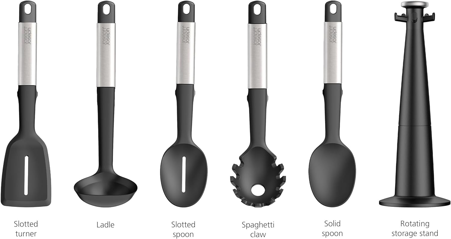 Joseph Joseph Elevate Stainless-steel Silicone 5-piece Utensils Carousel Set