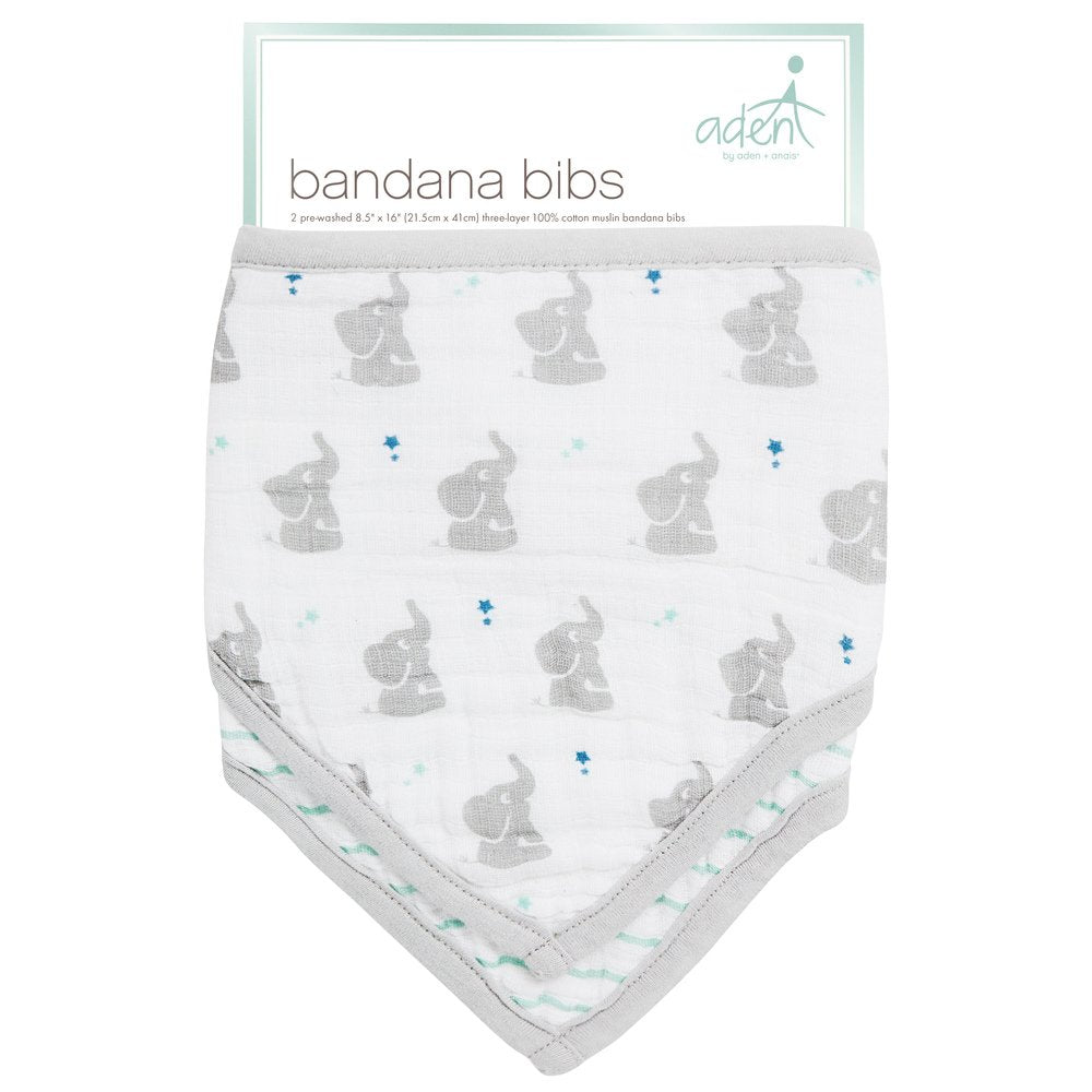 Aden Anais Essentials Cotton Muslin Bandana Bibs, 2pk (5 Designs)