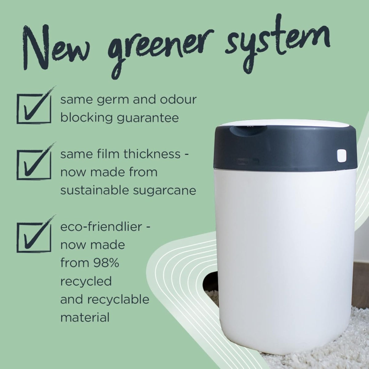 Tommee Tippee Sangenic Twist & Click Advanced Diaper Disposal Bin (1 casette) - White