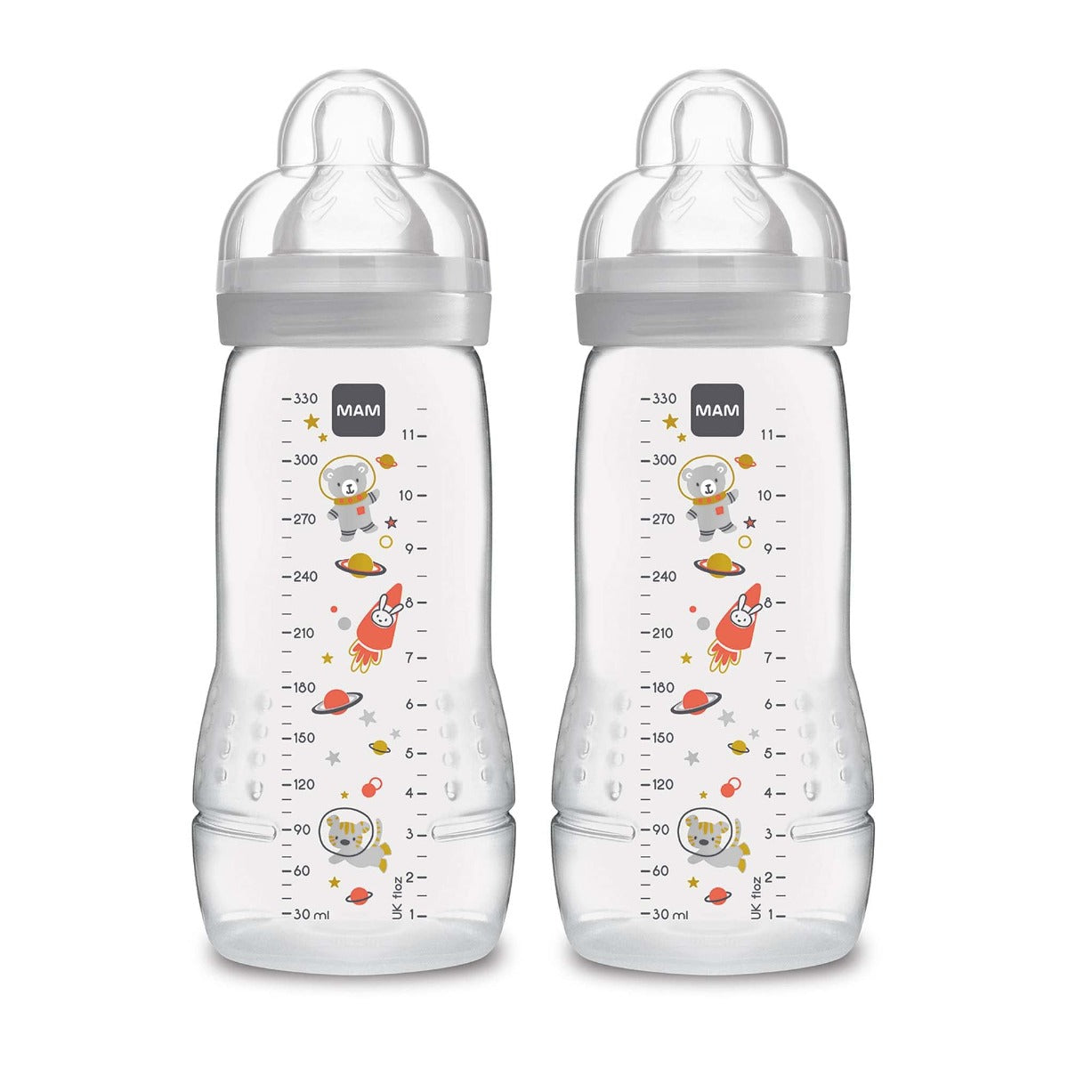 MAM Easy Active Baby Bottle, 2 x 330ml (3 Assorted Designs) - Pupsik Singapore