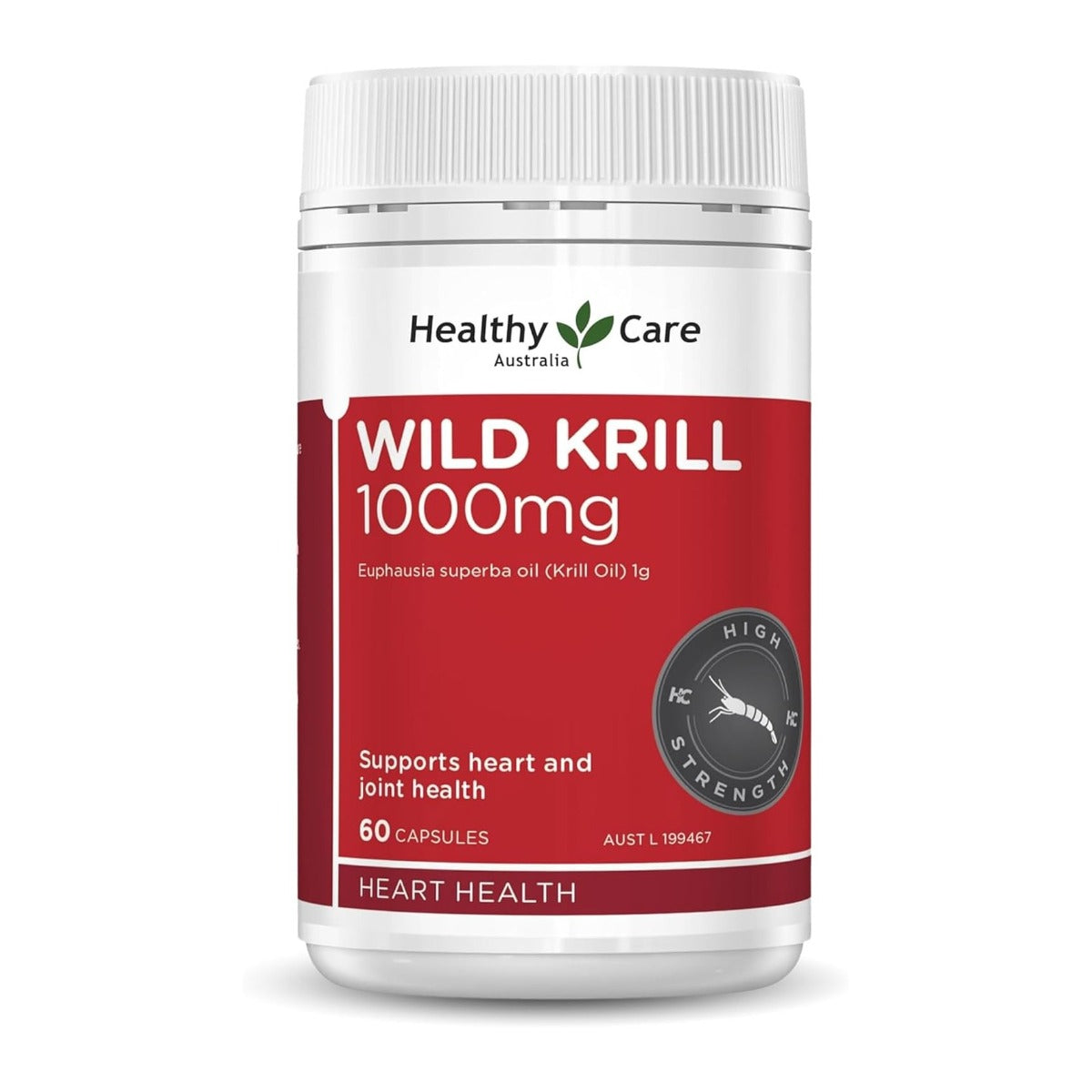 Healthy Care Wild Krill 1000mg, 60 Caps (Exp 04/26)
