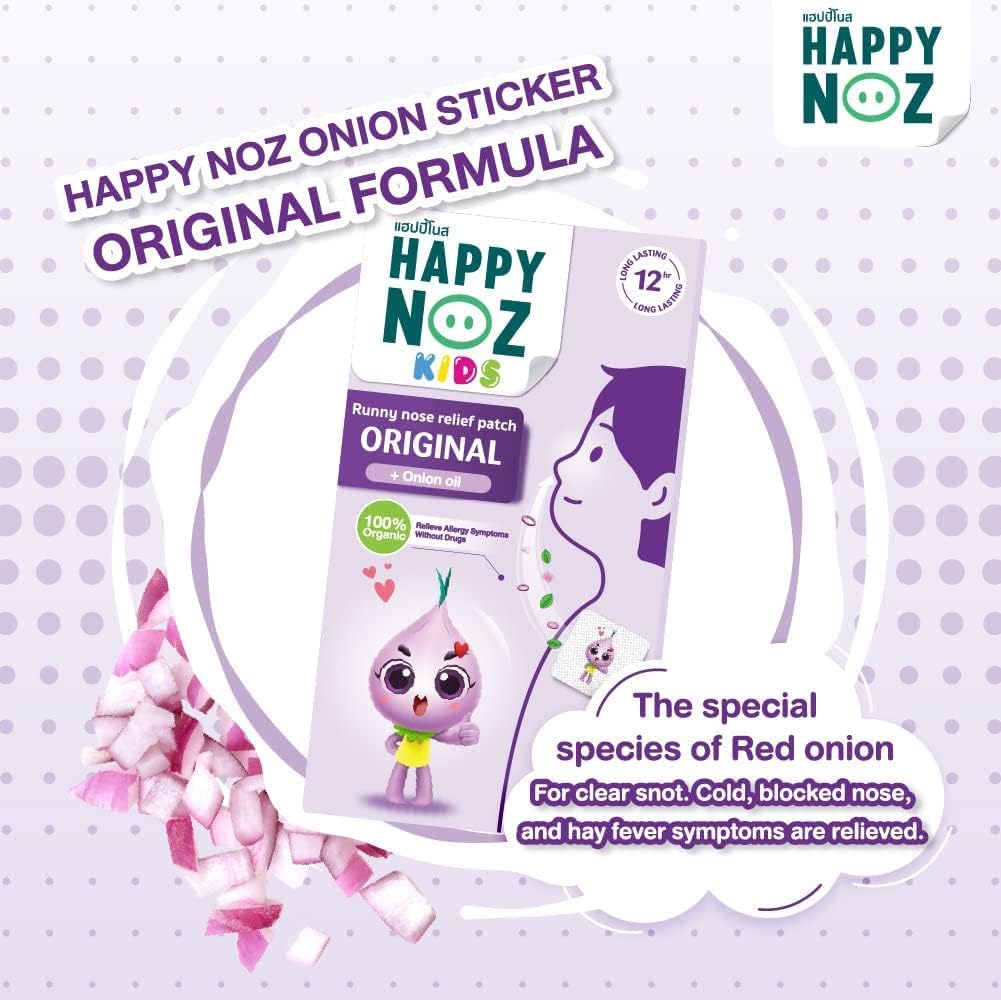 Happy Noz Organic Onion Sticker Patch For Kids, 6pcs - Original Purple (Exp 03/27)