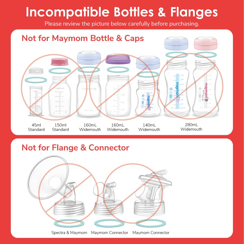 Maymom Bottle O Rings for Wide-Mouth Bottles, 6pk