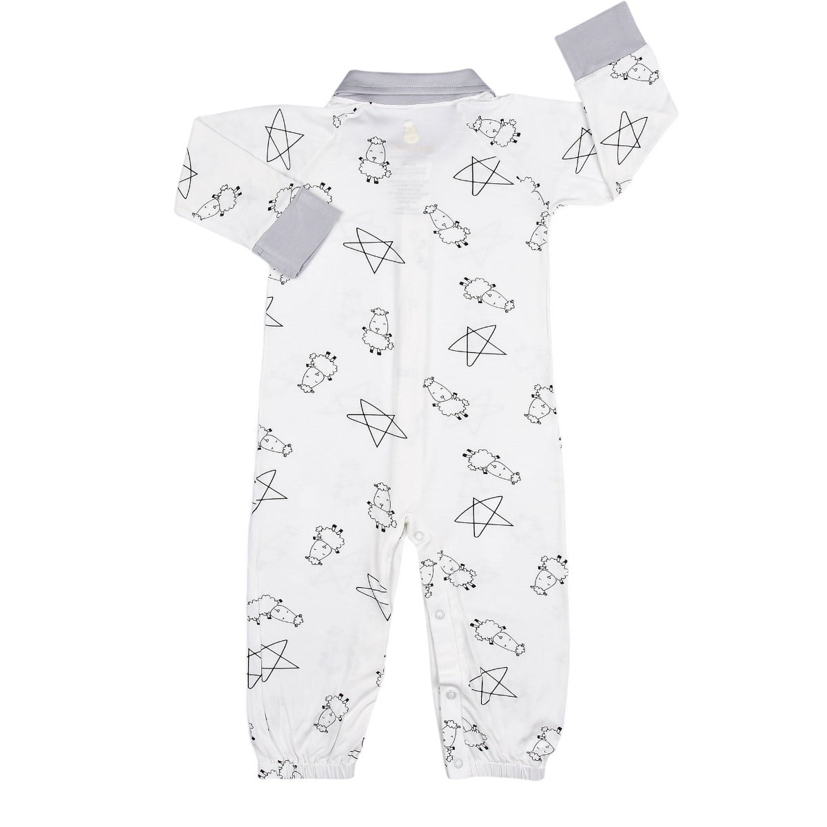 Baa Baa Sheepz Convertible Gown & Romper -Cute Big Star & Sheepz White (4 Sizes)