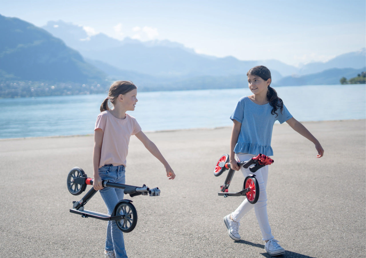Globber NL 205 2-Wheel Foldable Scooter (8Y+) - Black Grey