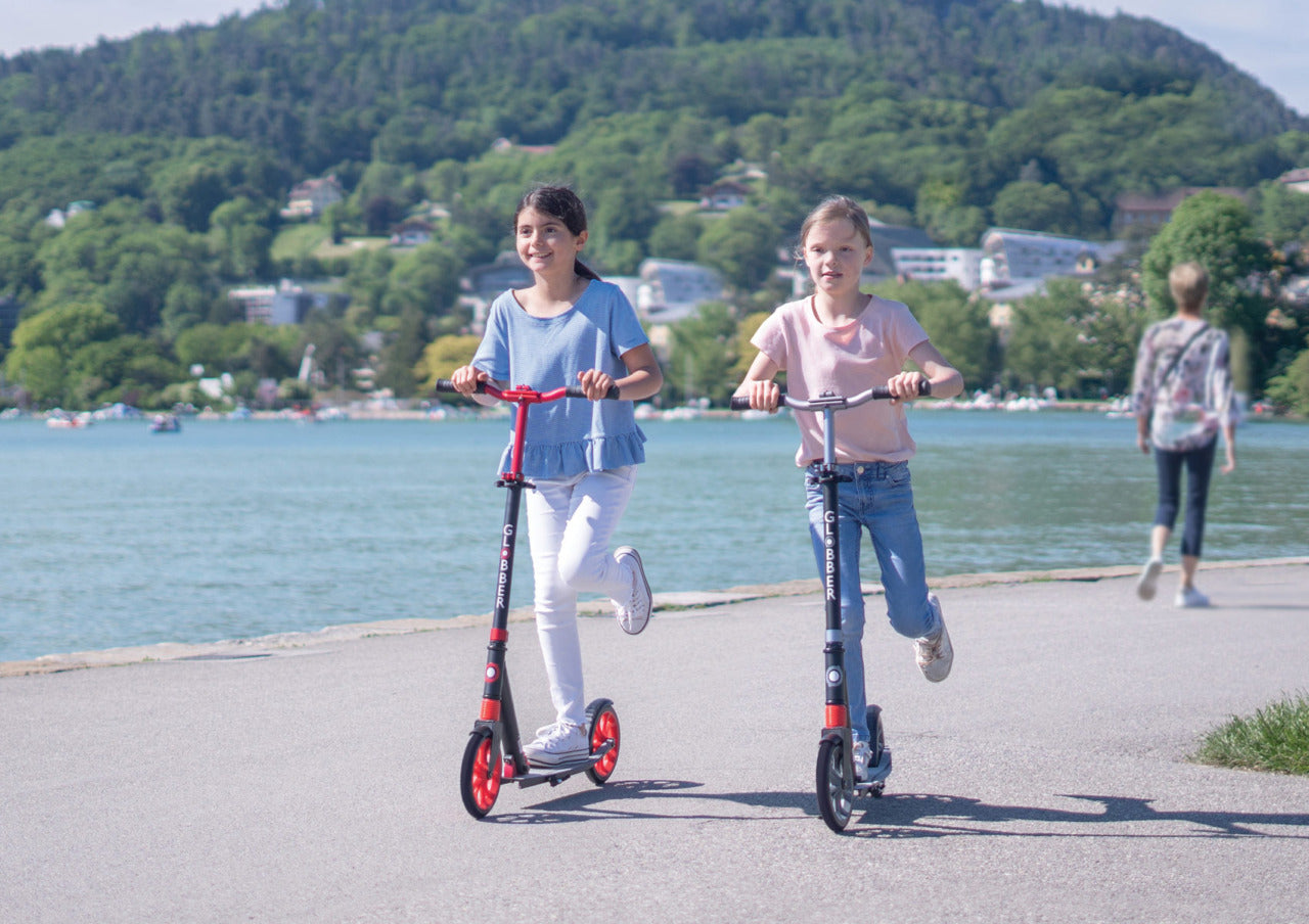 Globber NL 205 2-Wheel Foldable Scooter (8Y+) - Black Grey