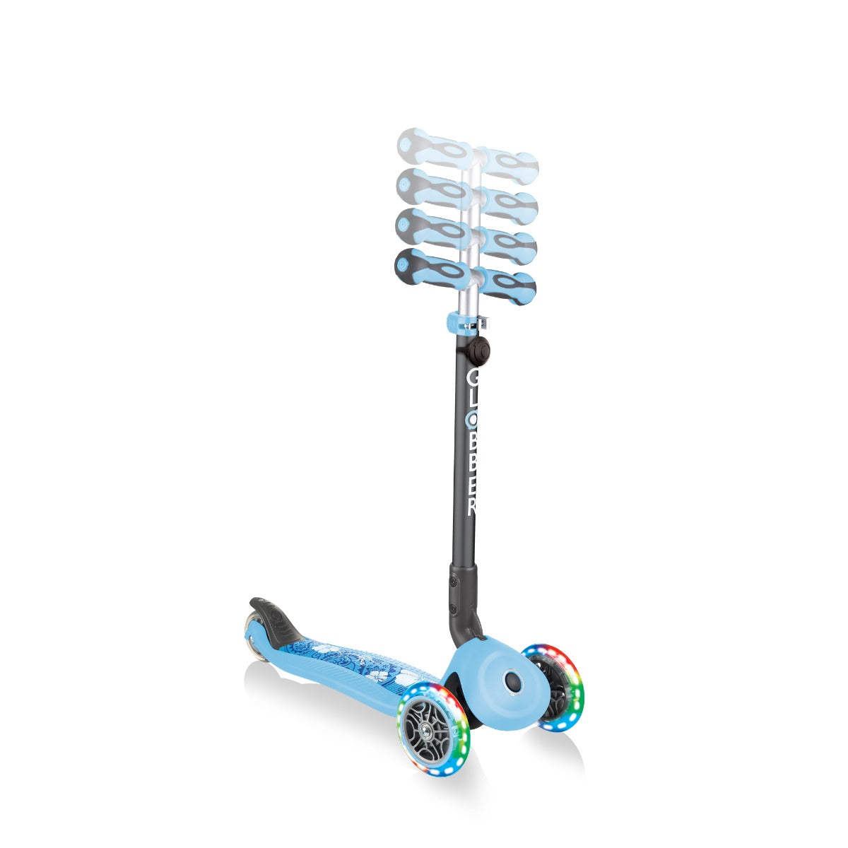 Globber GO•UP Deluxe Fantasy Lights Convertible Foldable Scooter (LED Wheels) - 3 Designs - Pupsik Singapore
