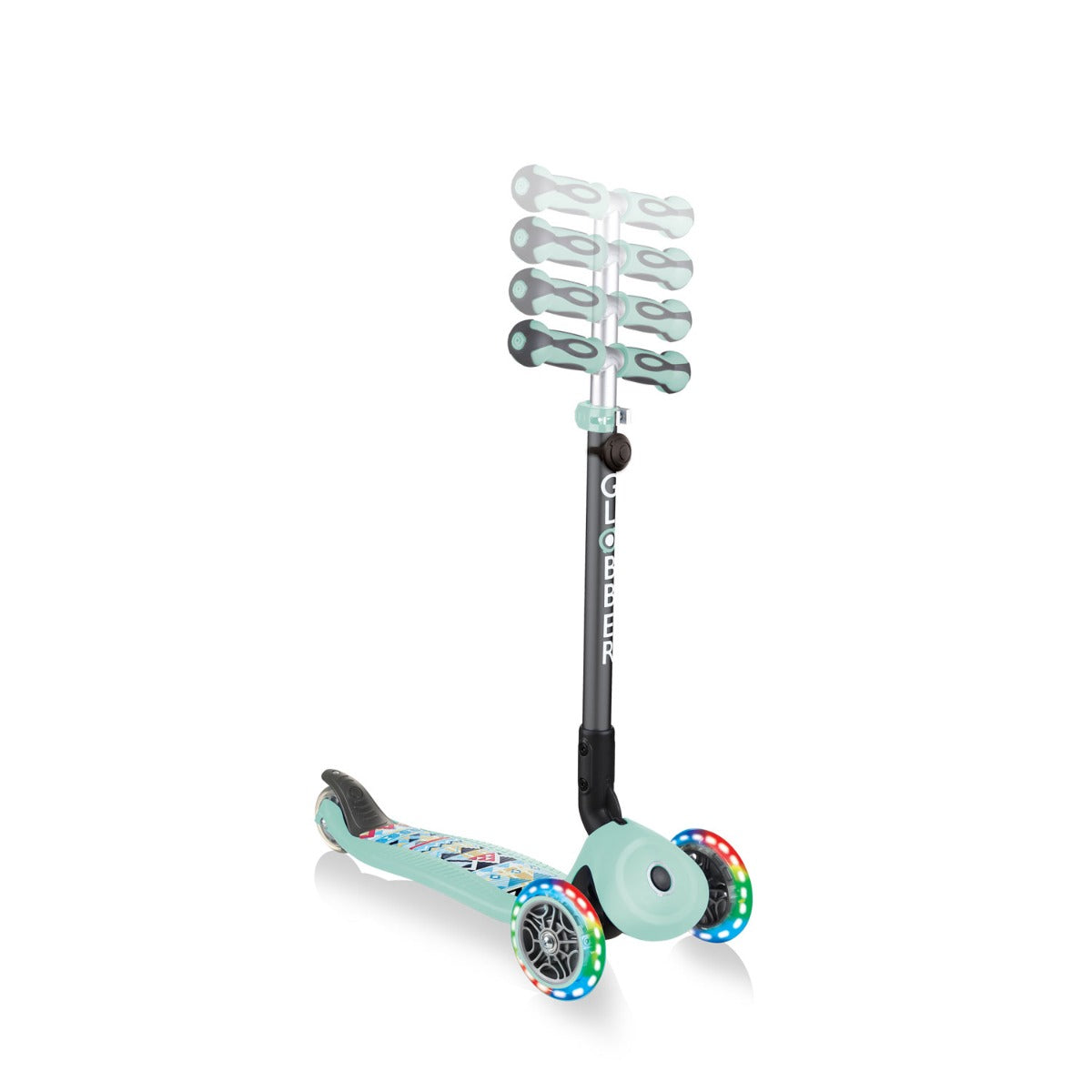 Globber GO•UP Deluxe Fantasy Lights Convertible Foldable Scooter (LED Wheels) - 3 Designs - Pupsik Singapore