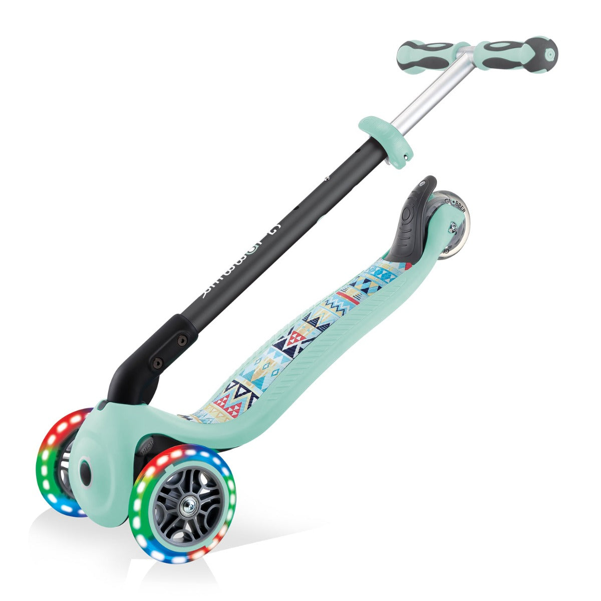 Globber GO•UP Deluxe Fantasy Lights Convertible Foldable Scooter (LED Wheels) - 3 Designs