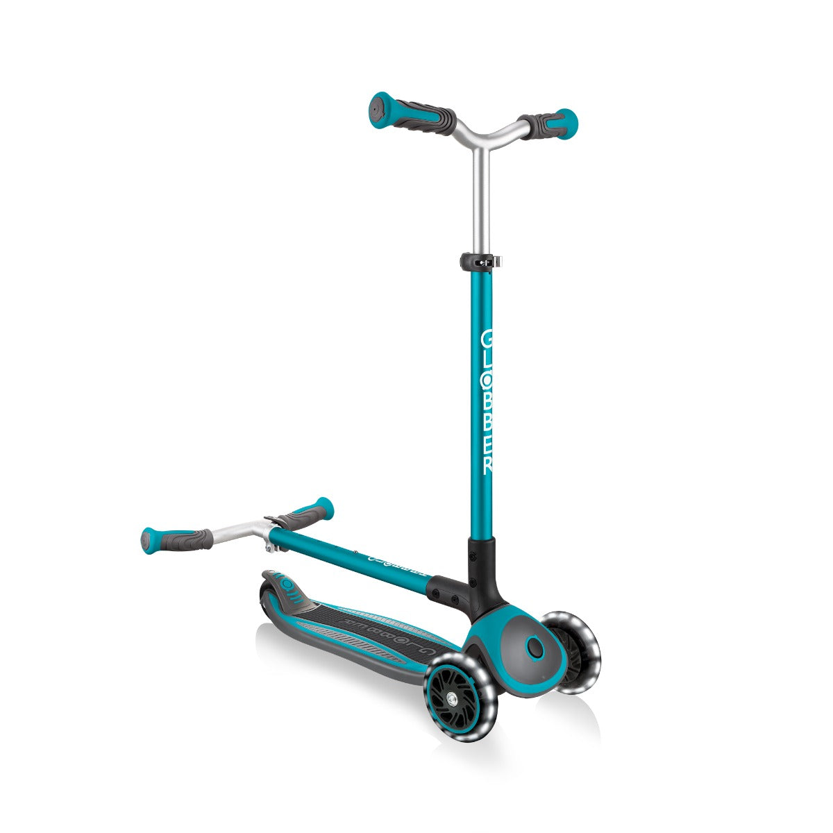 Globber Master Lights Foldable Scooter V2 (LED Wheels) (4 Colors) - Pupsik Singapore