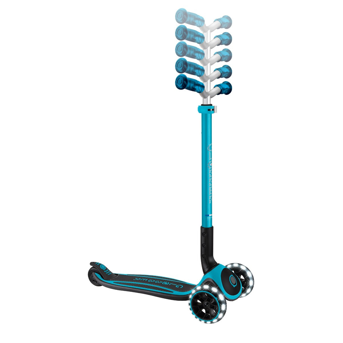 Globber Ace Lights Foldable Scooter (LED Wheels) - Aqua