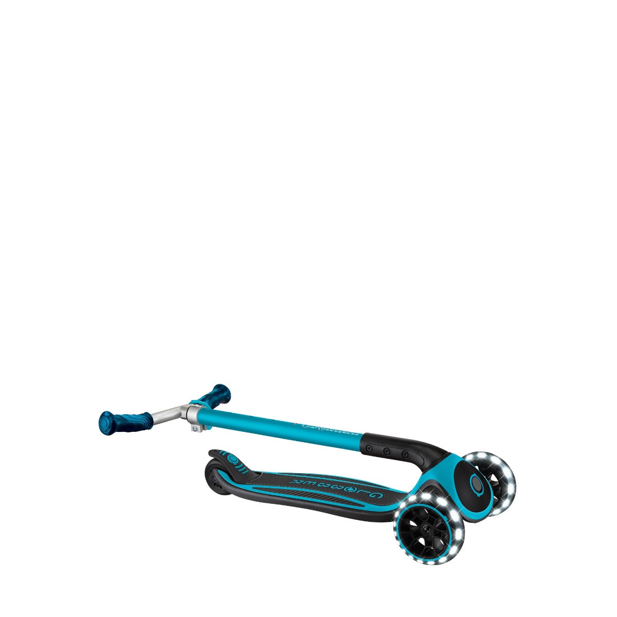 Globber Ace Lights Foldable Scooter (LED Wheels) - Aqua