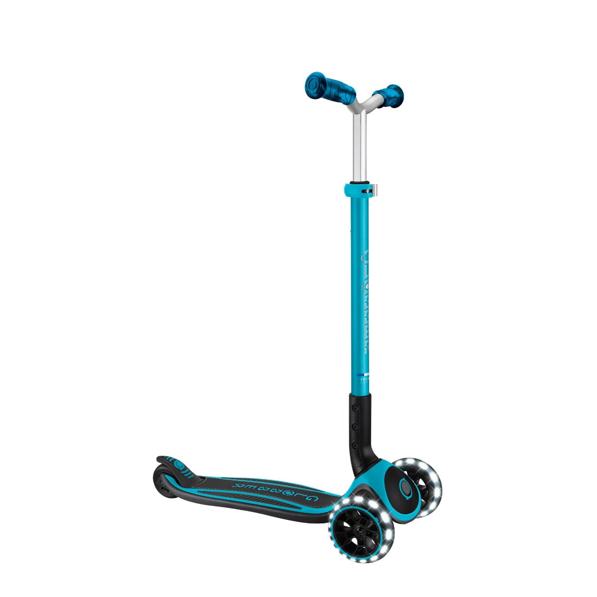 Globber Ace Lights Foldable Scooter (LED Wheels) - Aqua