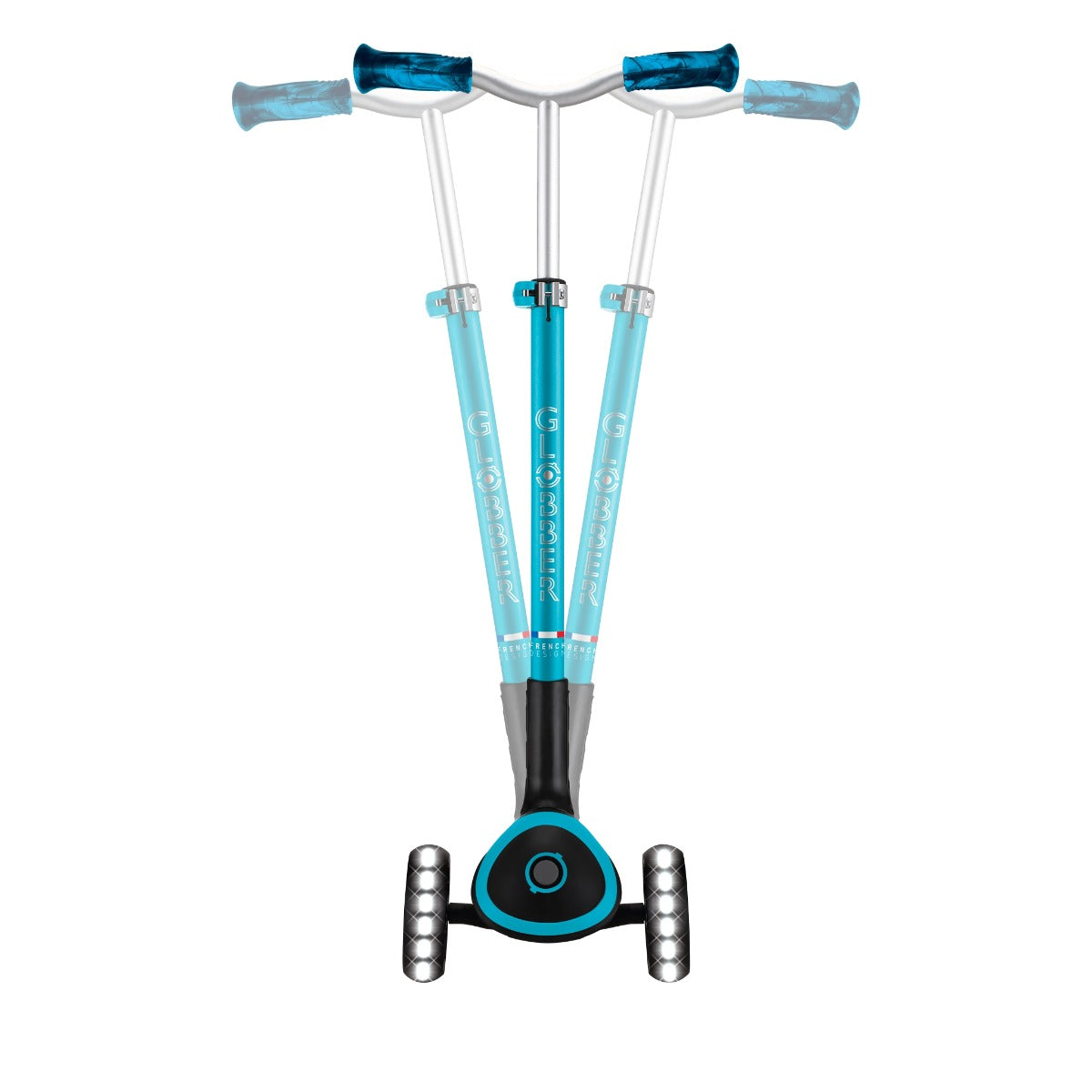 Globber Ace Lights Foldable Scooter (LED Wheels) - Aqua