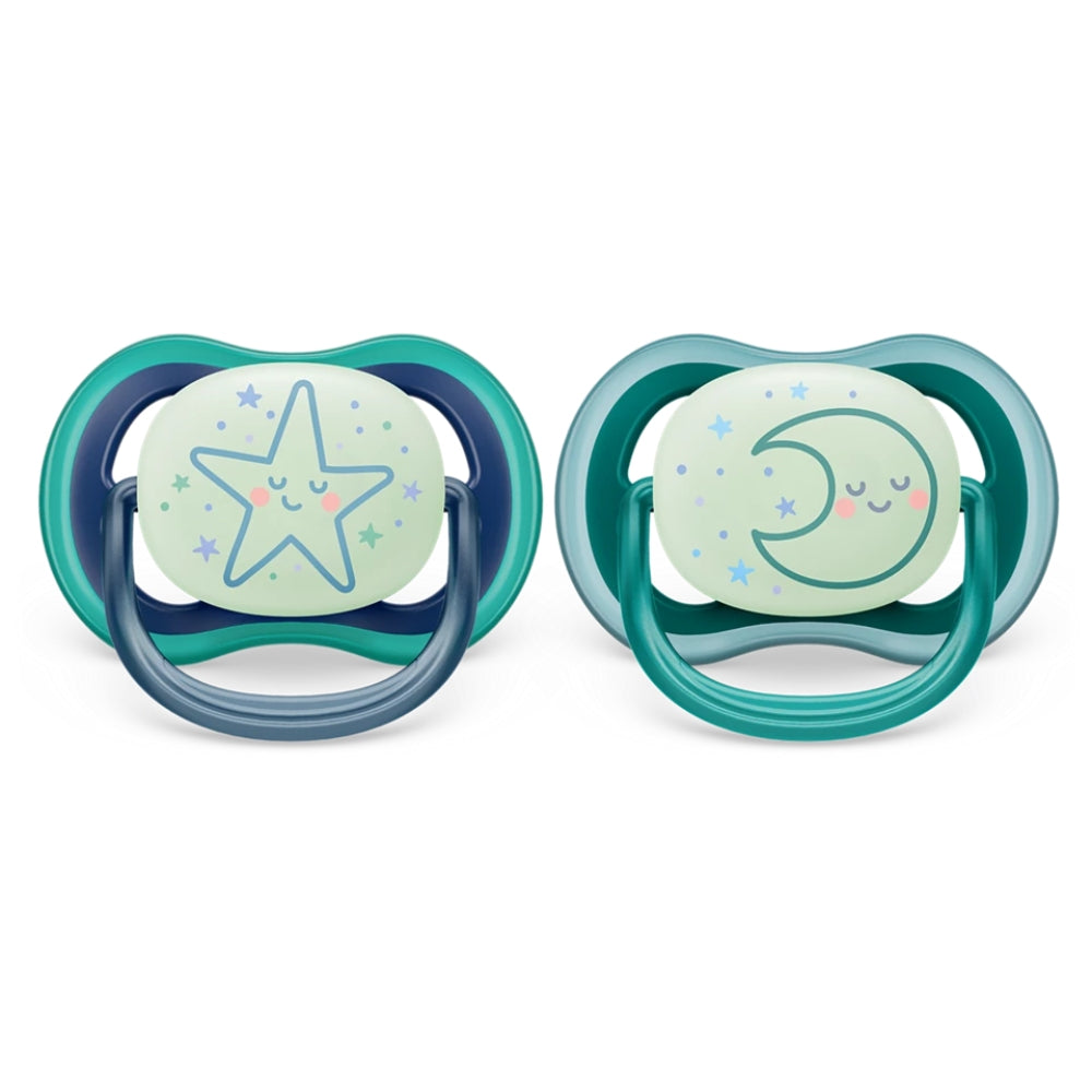 Philips Avent Ultra Air Night Pacifier, 2pk - 6-18M (2 Designs)