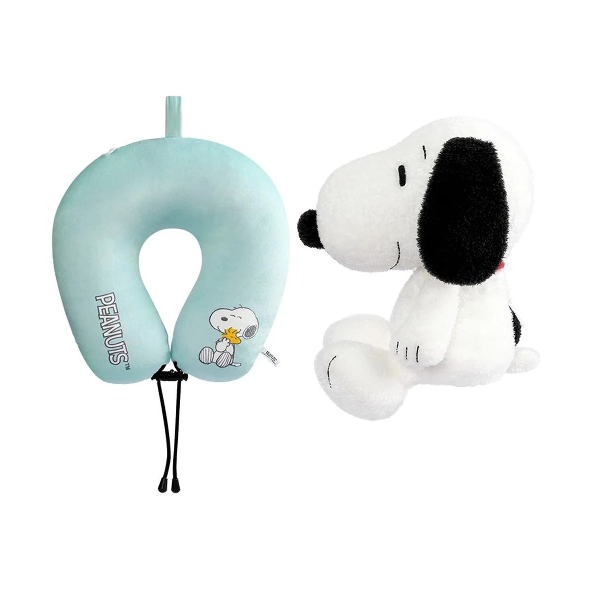 Peanuts x VIPO Snoopy Two-Way Convertible Neck Pillow and Plush - Grey/Blue