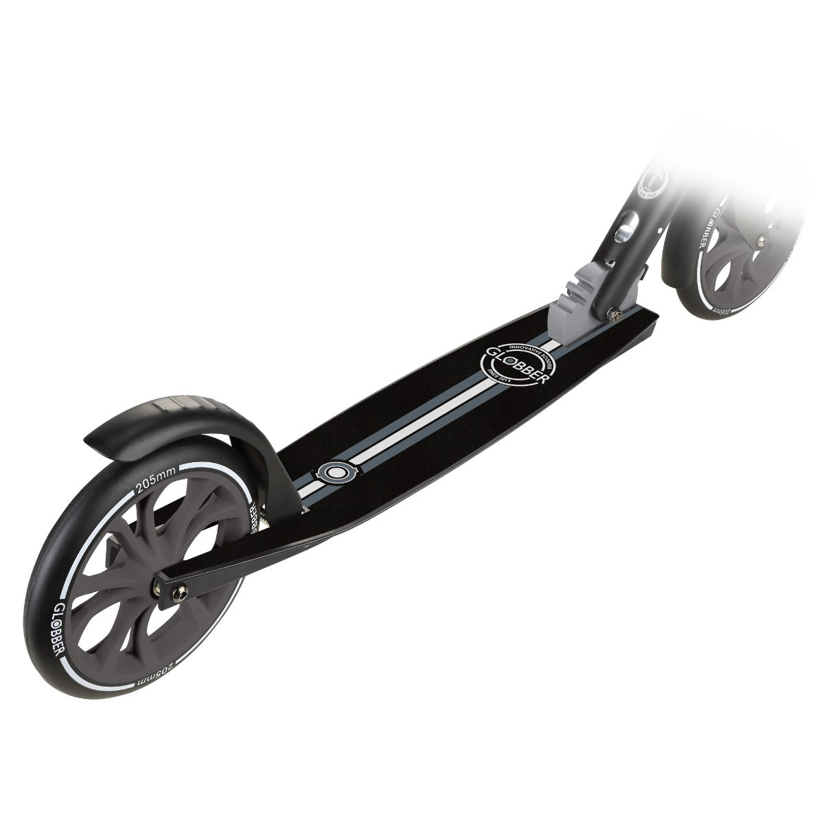 Globber NL 205 2-Wheel Foldable Scooter (8Y+) - Black Grey