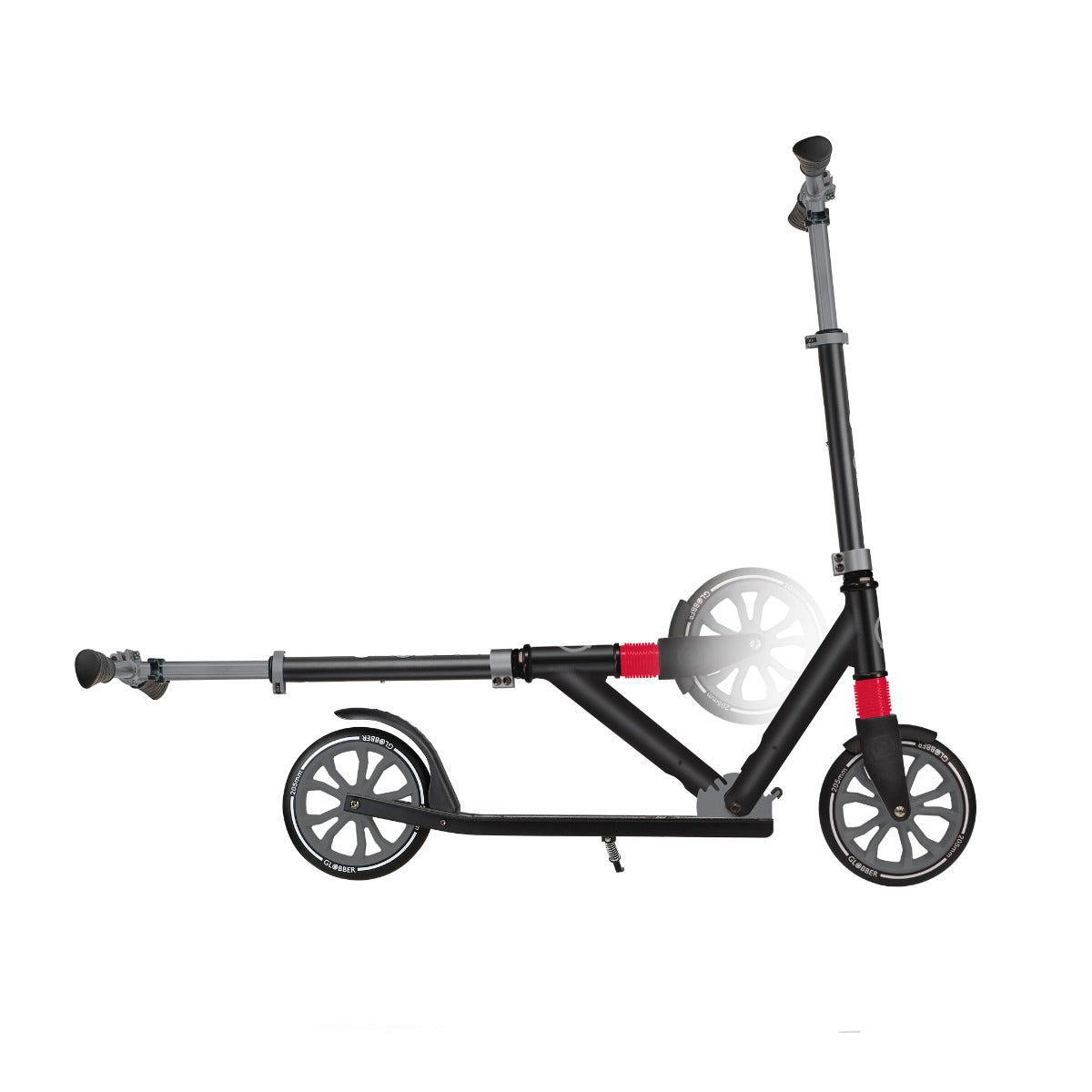 Globber NL 205 2-Wheel Foldable Scooter (8Y+) - Black Grey