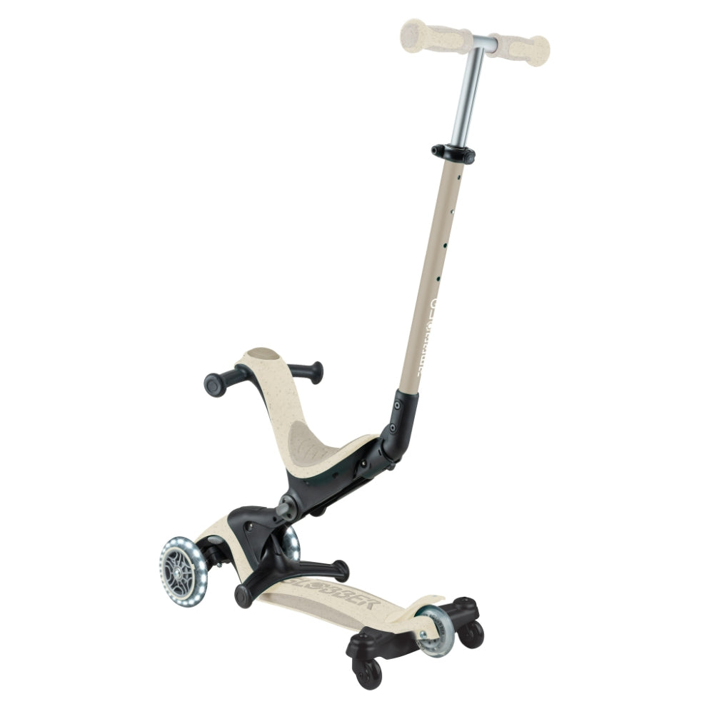 Globber GO•UP Deluxe Lights 360° Convertible Foldable Scooter (LED wheels) - Ecologic Coconut