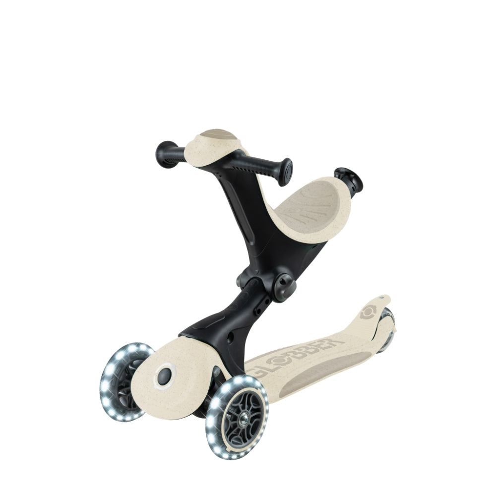 Globber GO•UP Deluxe Lights 360° Convertible Foldable Scooter (LED wheels) - Ecologic Coconut