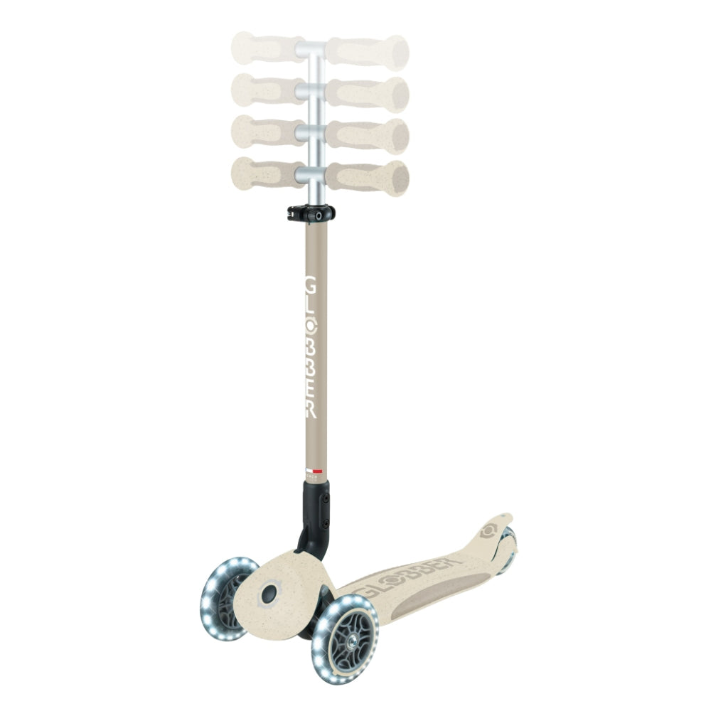 Globber GO•UP Deluxe Lights 360° Convertible Foldable Scooter (LED wheels) - Ecologic Coconut