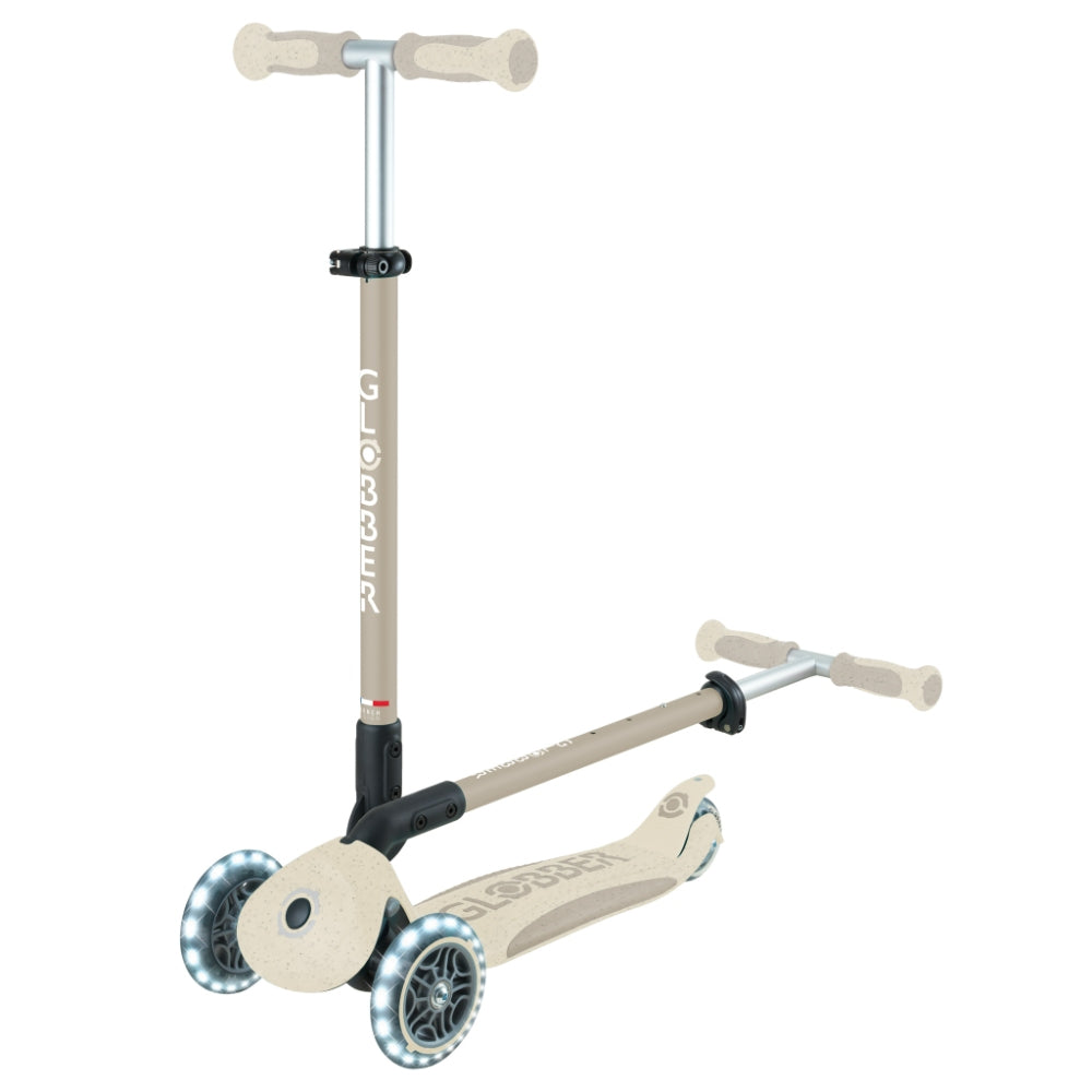 Globber GO•UP Deluxe Lights 360° Convertible Foldable Scooter (LED wheels) - Ecologic Coconut