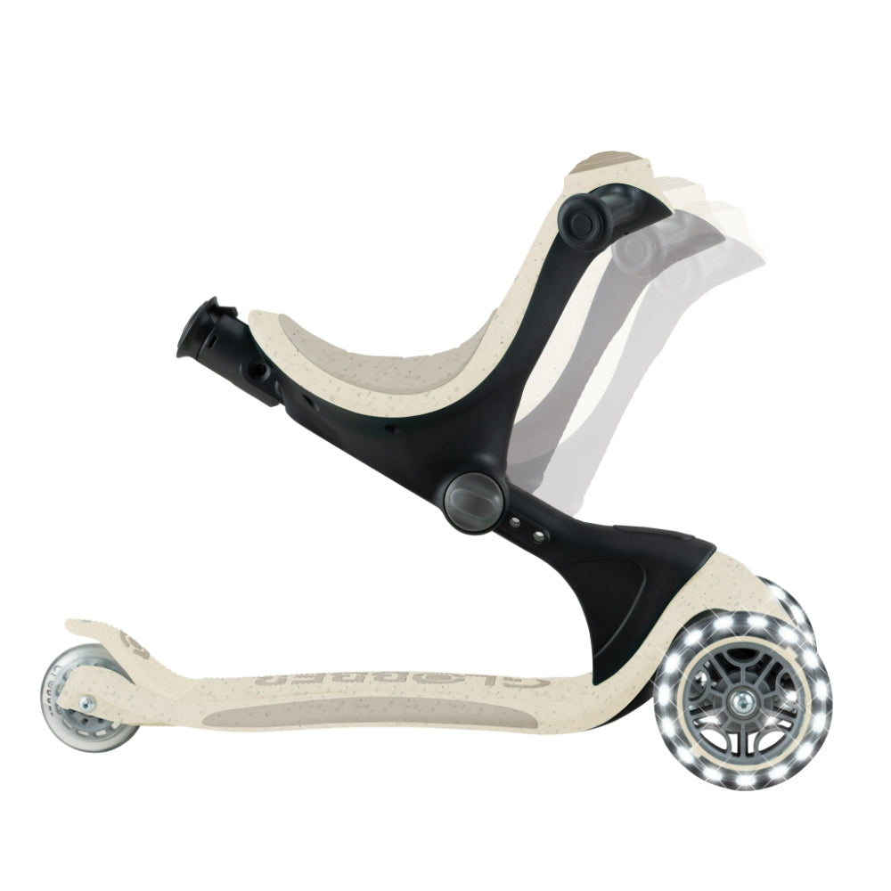 Globber GO•UP Deluxe Lights 360° Convertible Foldable Scooter (LED wheels) - Ecologic Coconut