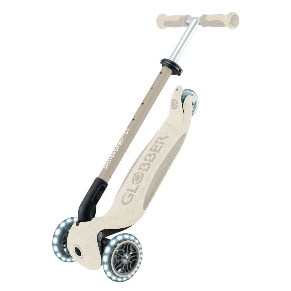 Globber GO•UP Deluxe Lights 360° Convertible Foldable Scooter (LED wheels) - Ecologic Coconut