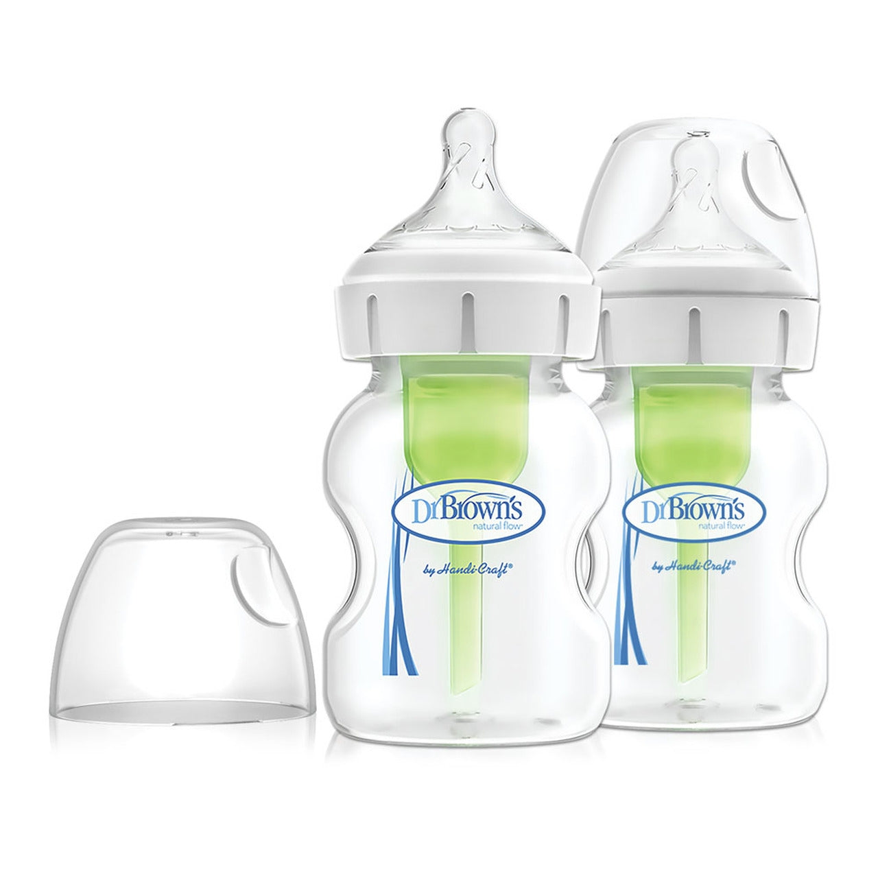 Dr. Brown's Options+ PLUS Wide-Neck Baby Bottle, 5oz (Level 1 Nipple) (2 pack)