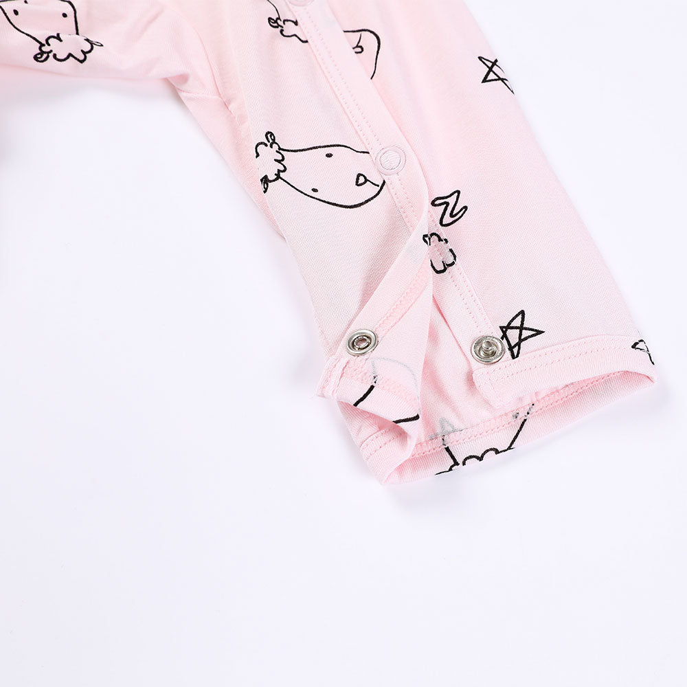 Baa Baa Sheepz Baby Side Snap Romper - Sweet Dreams Baa Baa Pink