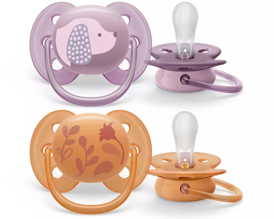 Philips Avent Ultra Soft Pacifiers, 2pk - 6-18M (2 Designs) - Pupsik Singapore