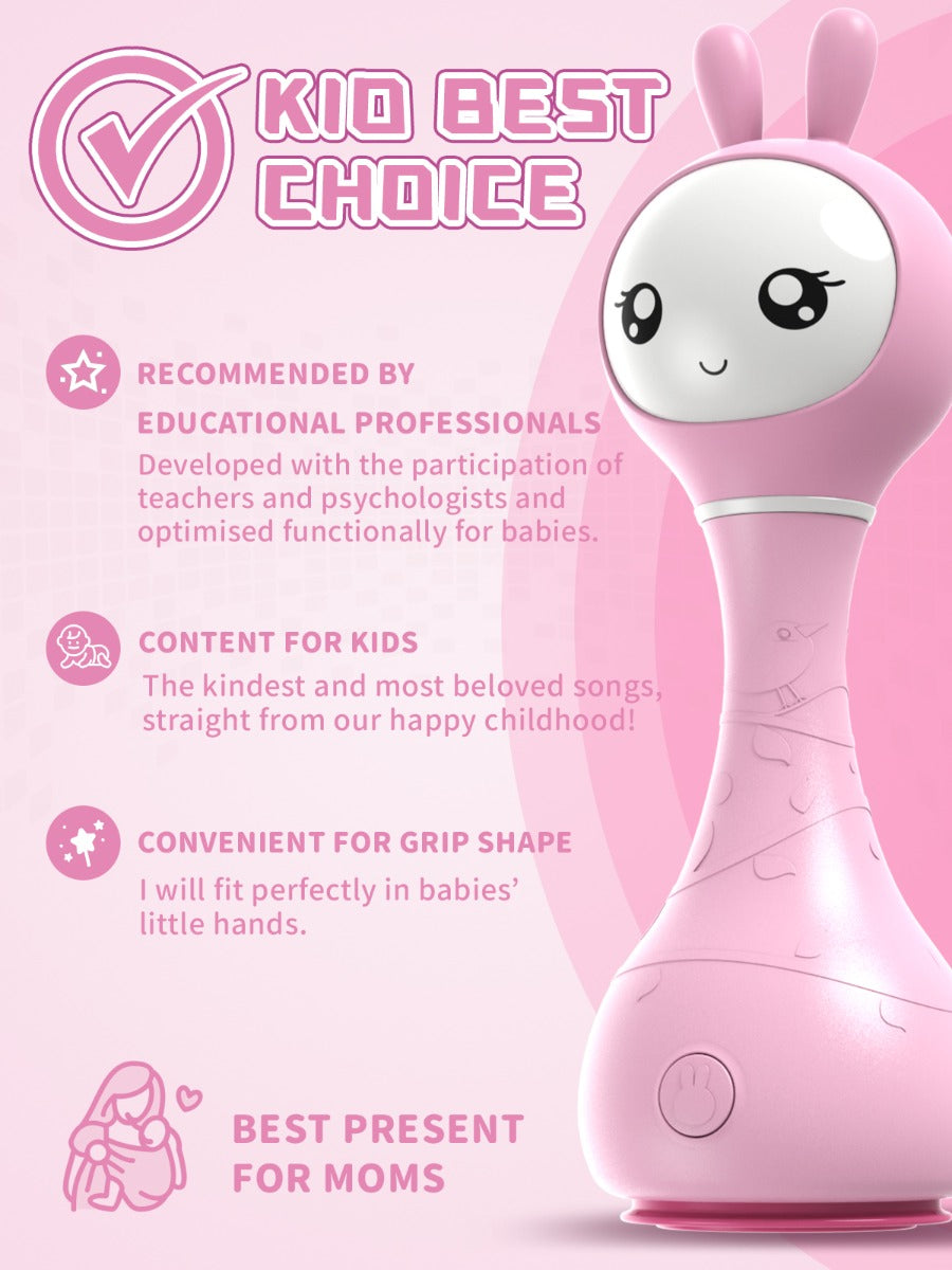 Alilo Smarty Shake & Tell Interactive Rattle - Pink
