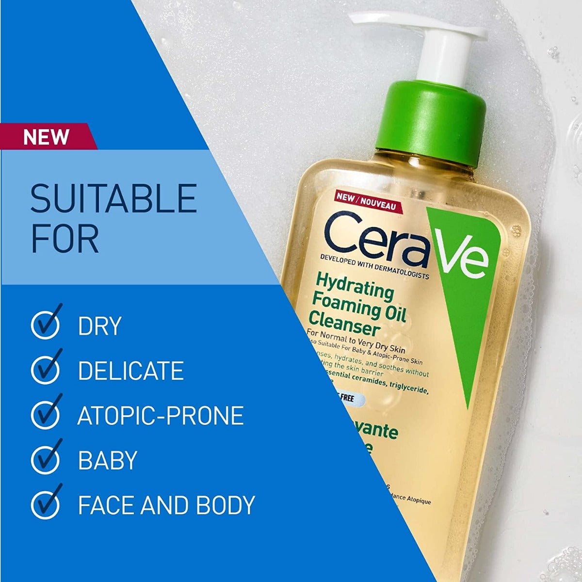 CeraVe Hydrating Foaming Oil Cleanser (473ml) - Exp 12/26