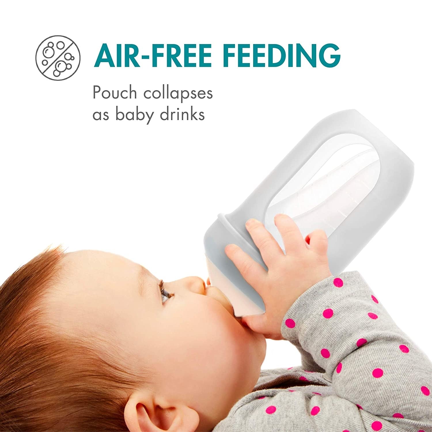 Boon Nursh Silicone Pouch Bottle, 4oz - Gray