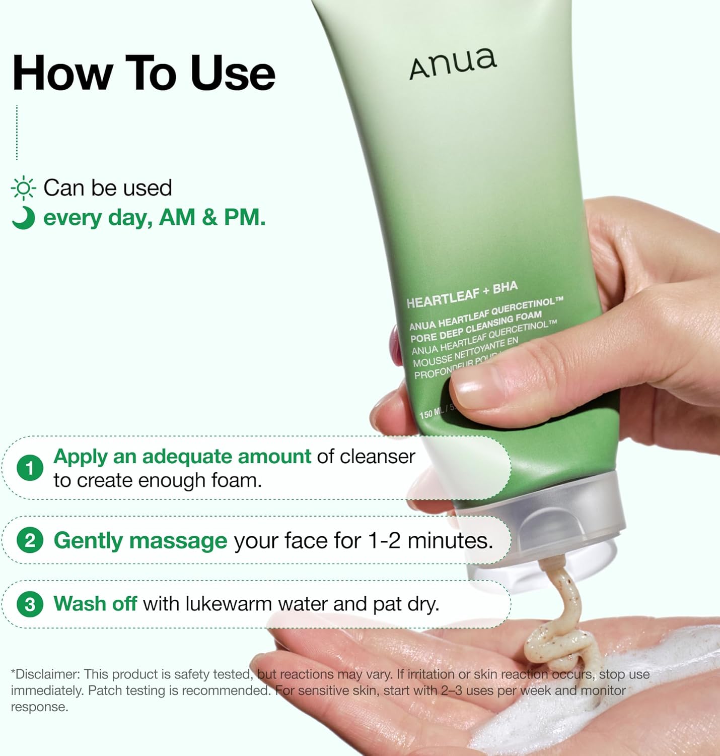 Anua Heartleaf Quercetinol Pore Deep Cleansing Foam, 150ml (Exp 01/29)