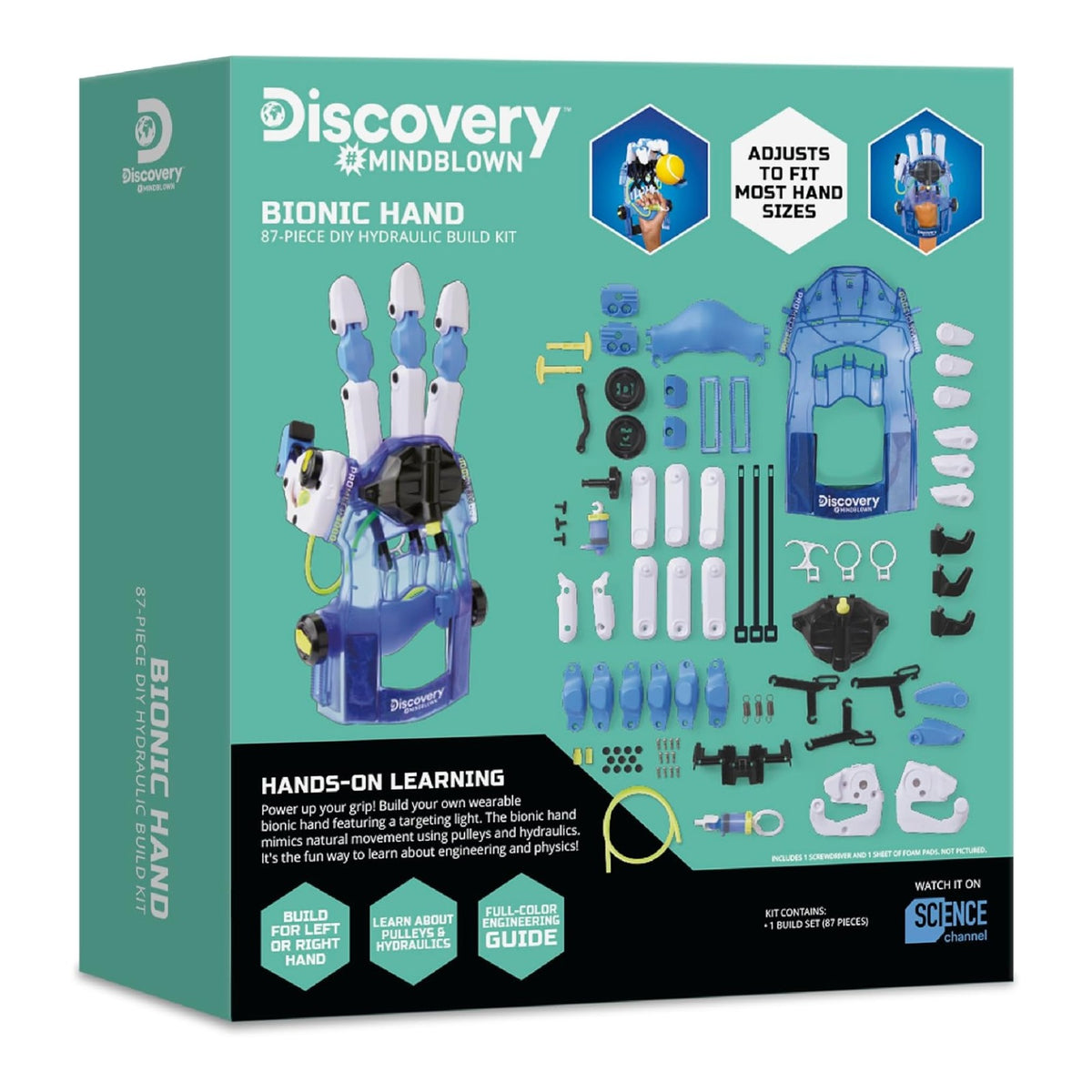 Discovery #MINDBLOWN Bionic Hand 87-Piece DIY Hydraulic Build Kit