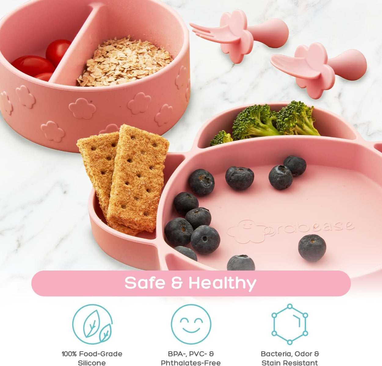 Grabease 4-Piece Self-Feeding Set (5 colors)