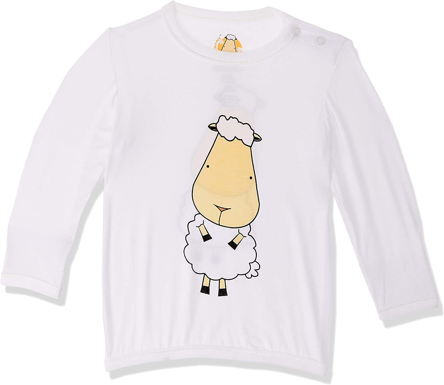 Baa Baa Sheepz Baby Long Sleeve Pyjama Set - Front Back Sheep White/Checkers Orange (6 Sizes)