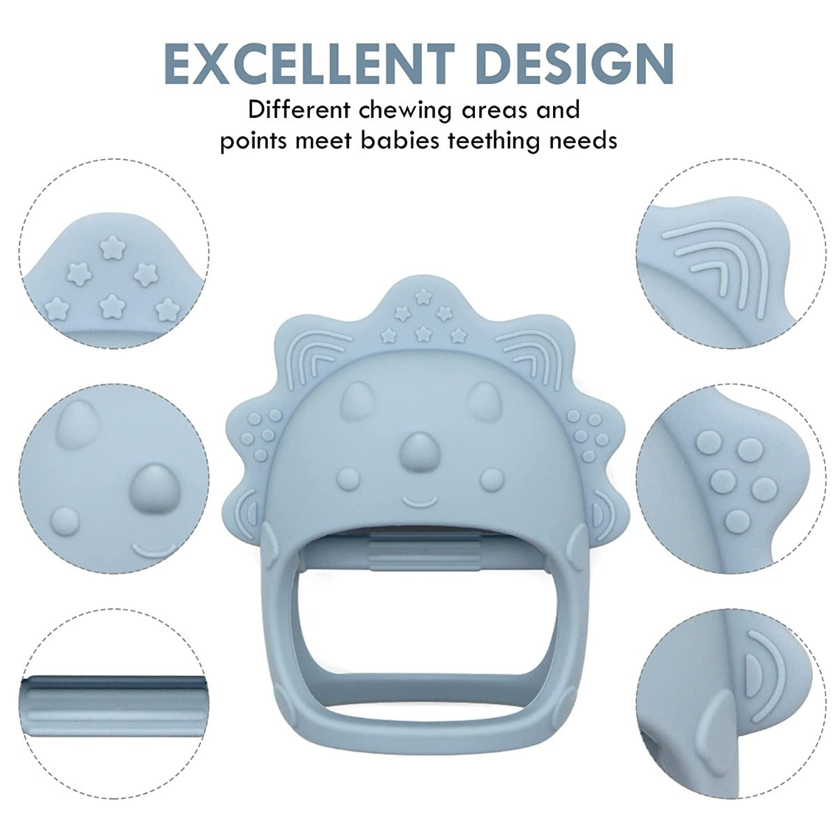 Biomom Silicone Baby Teething Mitten, Dinosaur (6 Colours)