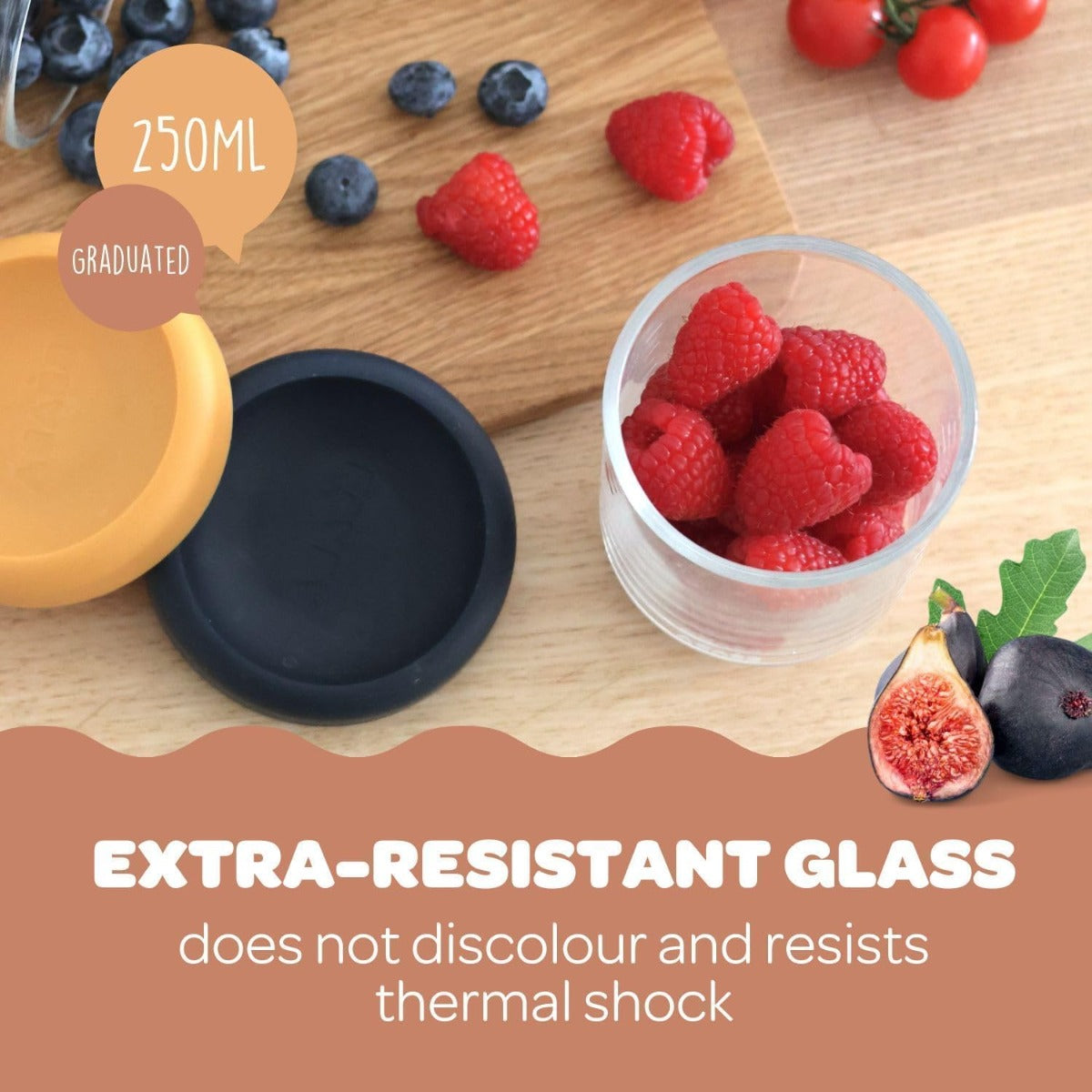 Beaba Glass Containers Jars, 250ml (3 colors)