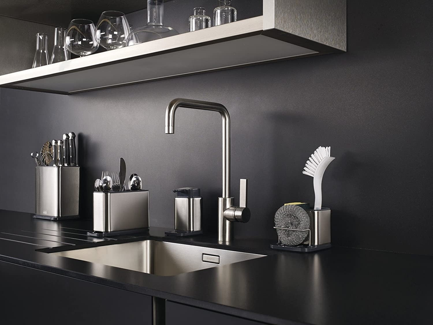 Joseph Joseph Surface Sink Tidy Stainless-Steel Sink Caddy (2 Colors) - Pupsik Singapore