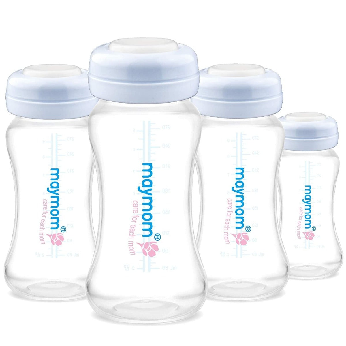 Maymom Wide-Neck Milk Bottle with SureSeal Silicone Disc, 280ml (4pk)