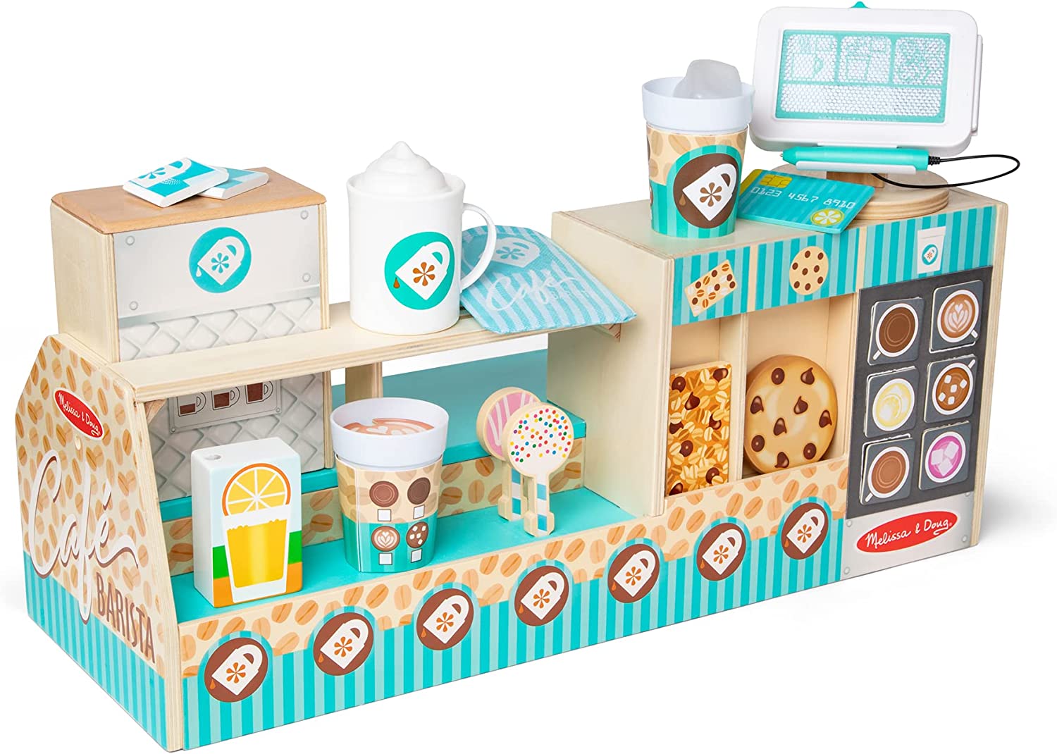 Melissa & Doug Wooden Cafe Barista Coffee Shop Play Set